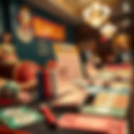 Exciting Bingo Game Setup Bingo game setup with colorful cards and markers