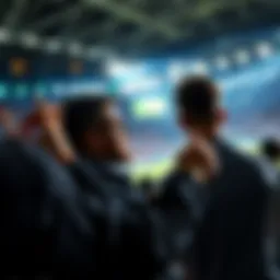 An immersive experience of a live sports event with fans engaged