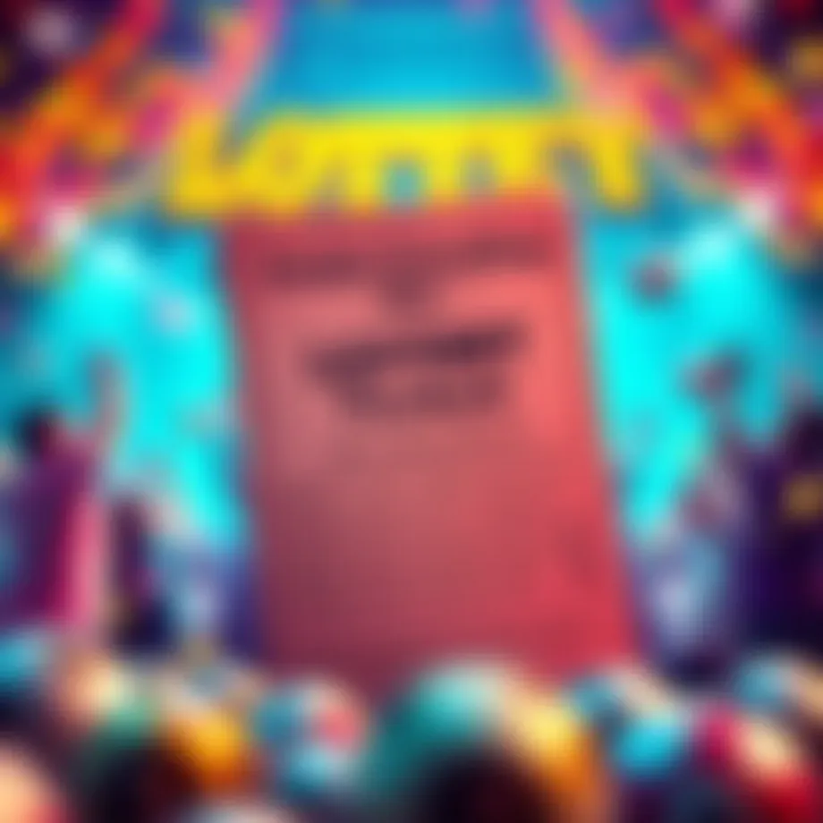 A vibrant illustration of a lottery ticket amidst a backdrop of excitement.