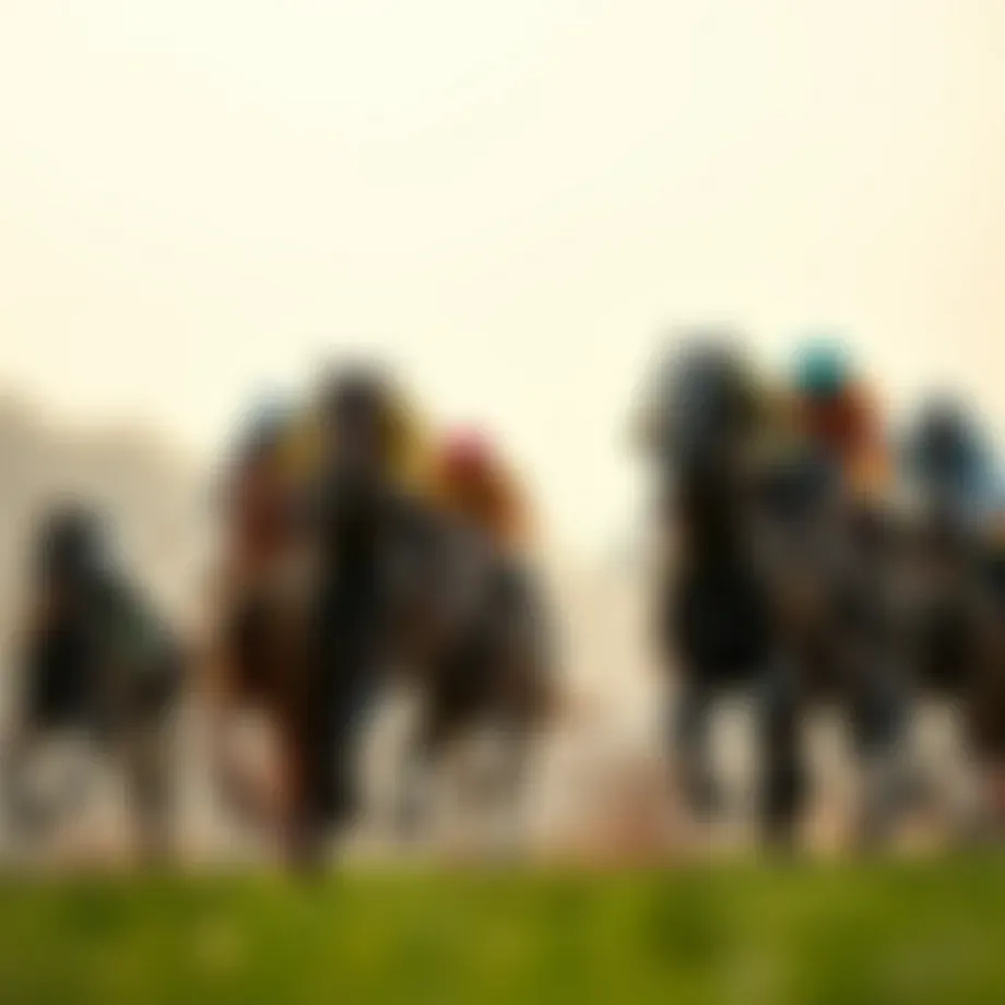 Dynamic horse racing scene capturing the thrill of the race