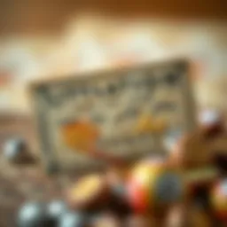 An ancient lottery ticket showcasing historical designs